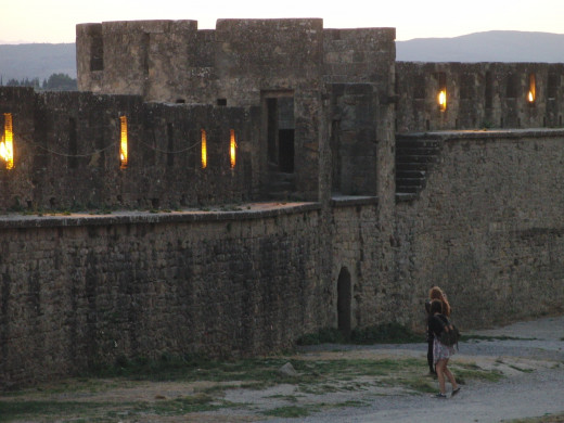 Outside wall of Carcassonne Castle