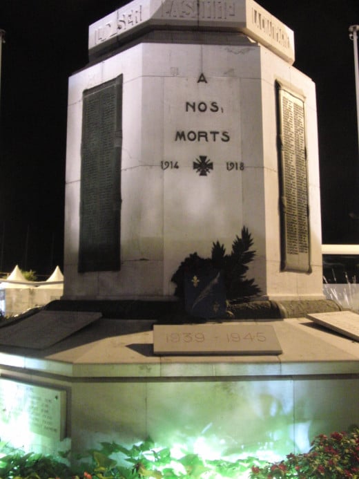 Monument in memory of the Dead Soldiers in Cannes