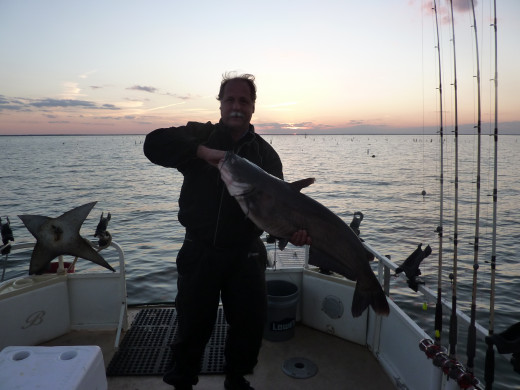 Gary Turner with a nice dark blue catfish