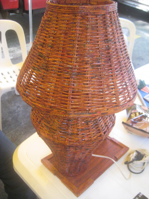 Lam shade made from recycled newspaper (All photos by Travel Man)