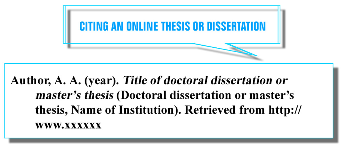How to reference dissertation apa