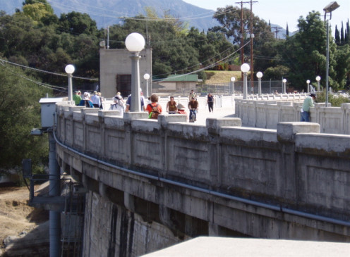 Devil's Gate Dam, the first and largest debris basin built in the San Gabriels - located in the Arroyo Seco Watershed.