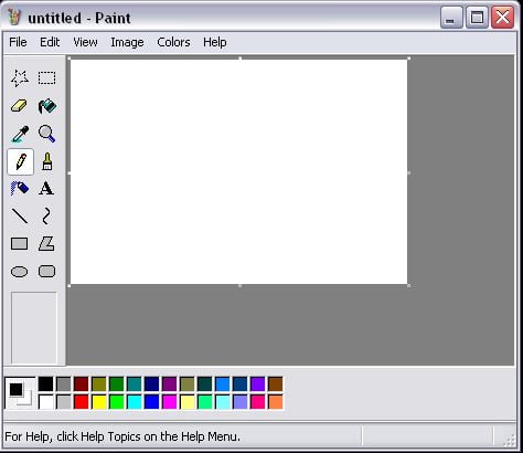 MS Paint with a blank drawing area.  Save the blank drawing area in .bmp format.  Close MS Paint.