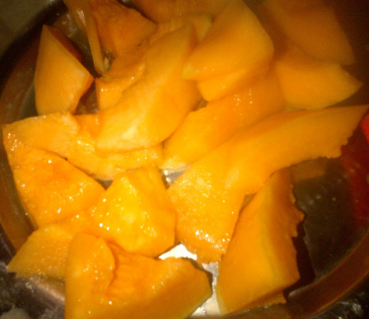 Chopped pieces of Musk Melon
