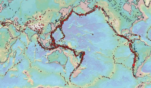 Seismic data derived from the Centennial Earthquake Catalog.