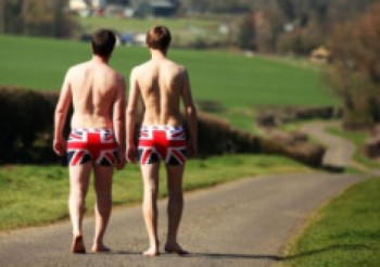 Their starting off outfits - union jack boxer shorts