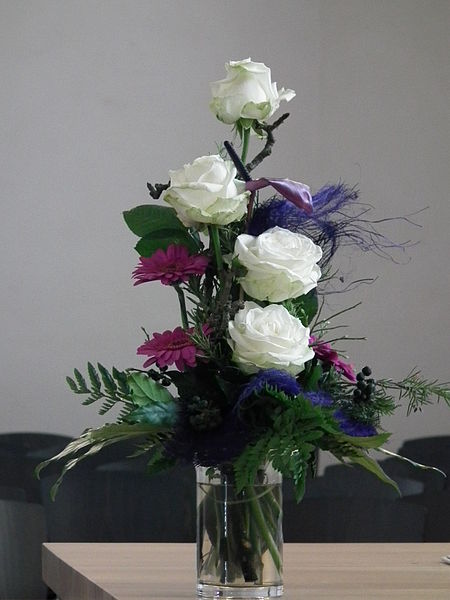 This floral arrangement would be an appropriate gift in many countries.