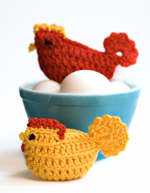 Crocheted chicken cozies sitting on eggs - shallow depth of field © Dkapp12 | Stock Free Images & Dreamstime Stock Photos