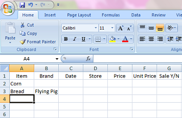 How I organized my price book on Microsoft Excel