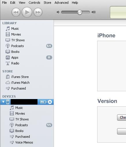 Connect your iPhone, iPad or iPod Touch to your computer, open iTunes and then click the name of your device beneath Devices.