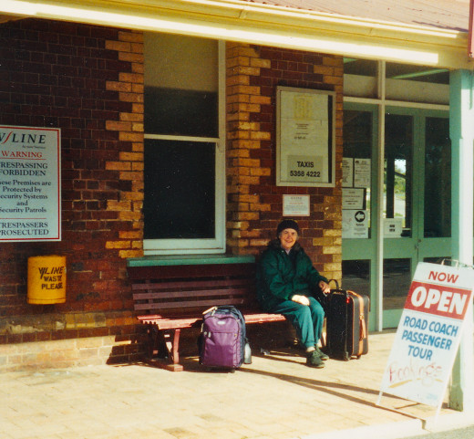 Waiting for the Bus at Stawell Train Station