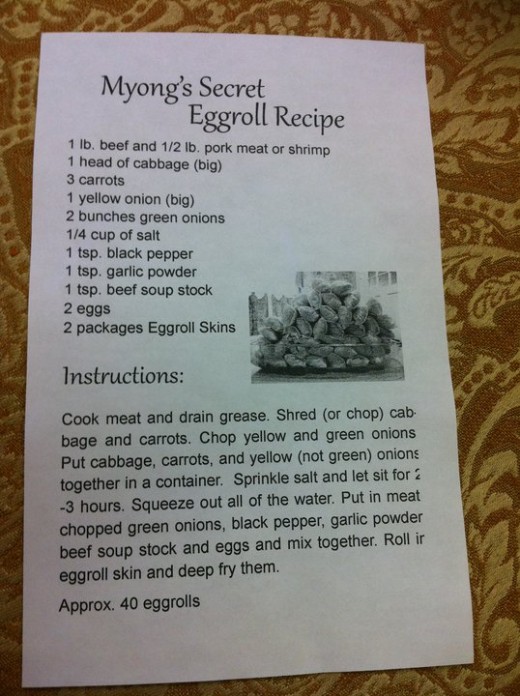 Original Egg Roll Recipe