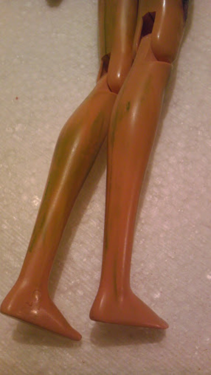 Barbie's legs, pre-sanding