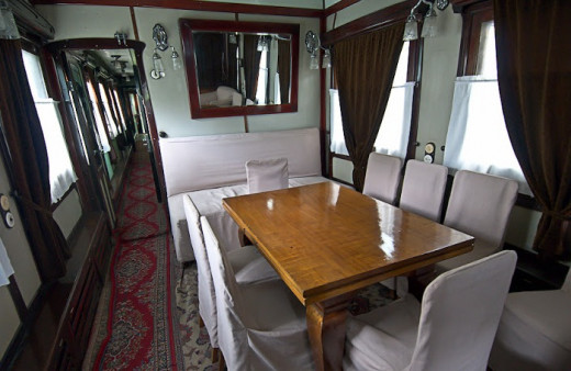 Photo by Vadik Volkov. Conference room in a train. 