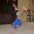 Son displaying his gymnastics skills Son displaying his gymnastics skills