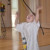 Son taking on a battle with a rope during the talent show Son taking on a battle with a rope during the talent show