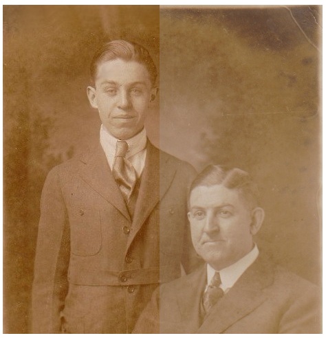 My Grandfather & Great Grandfather Gormley Left Side Touched Up W/GIMP; Right Side Original