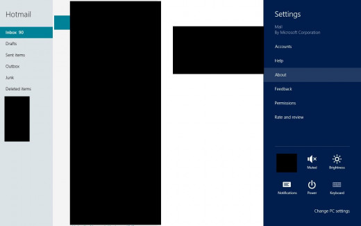 Click "Settings" in the Charms bar.