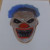 Blue hair wig wash and red Clown lips