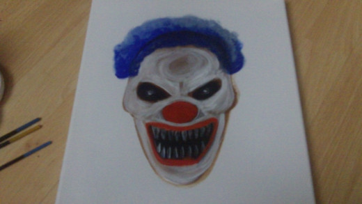 Darker blue and white highlights on the Clown Wig.