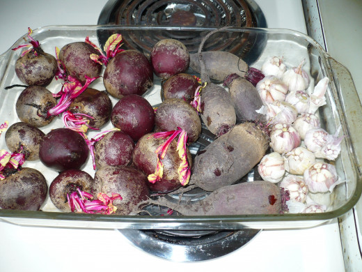 Roasting beets and garlic together saves ebergy