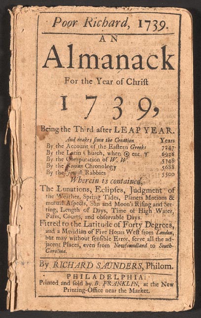 Poor Richard's Almanack, 1739