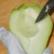Remove the core of a chayote squash Remove the core of a chayote squash