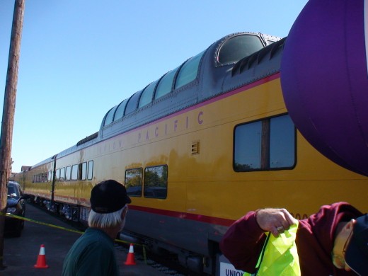 The vista dome car is part of the traveling exhibit.