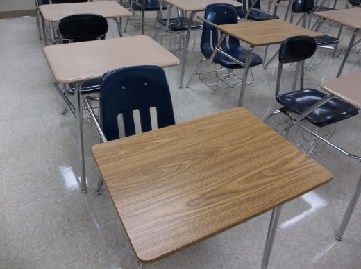 School is so much easier to face when the desks look like this: EMPTY!!!