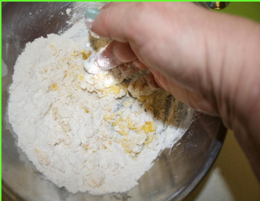 Tacky dough stage, continue working it