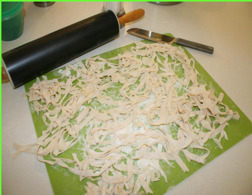 Drying the noodles