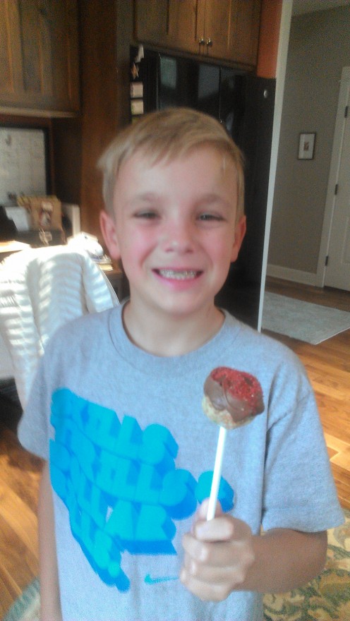 My 9-year old son helped make and decorate these cake pops