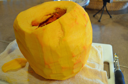 Finished pumpkin will have no remaining skin.