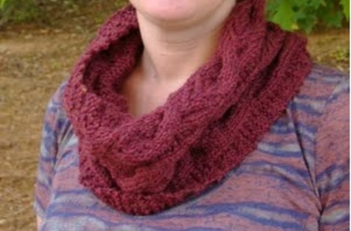 Free Knitting Pattern for Cabled Modern English Cowl