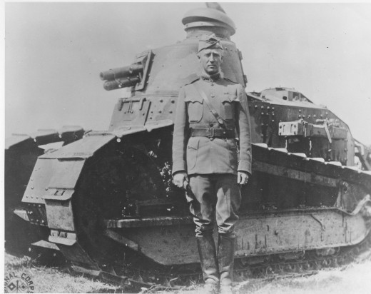 A young Patton with one of the FTs used by American forces in France,