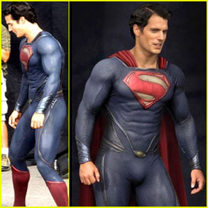 Henry Cavill models the new Superman suit