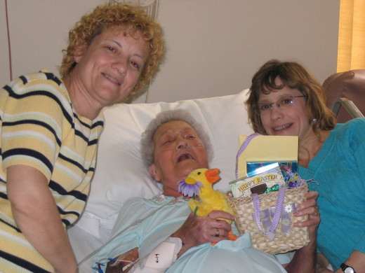 Just 5 months before her death, Mom celebrated Easter in the hospital.  No matter what, she was always ready with a laugh and a smile.