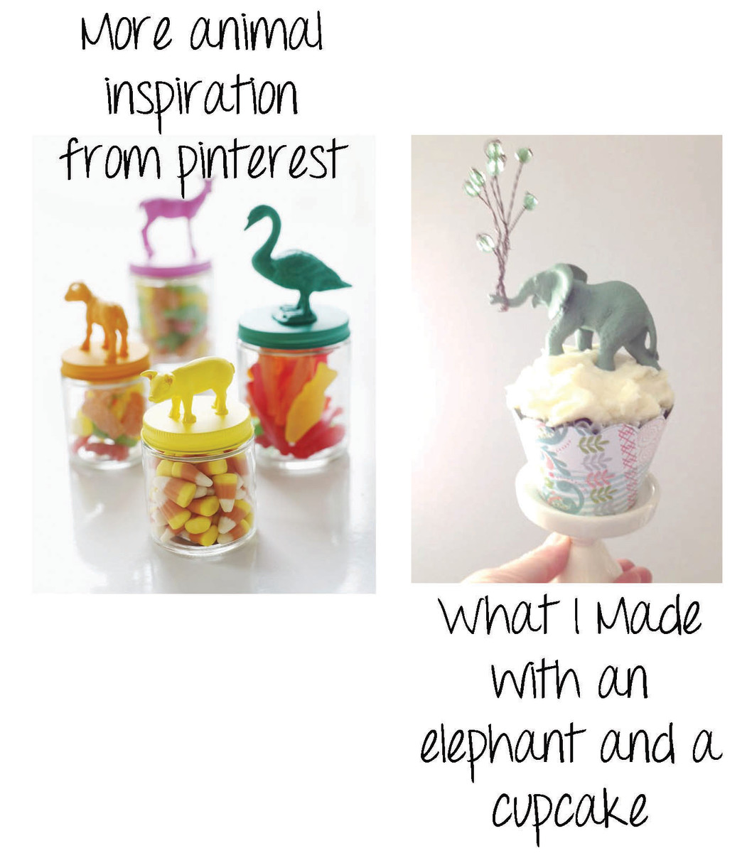 The colorful animals glued to the jars are from Pinterest.