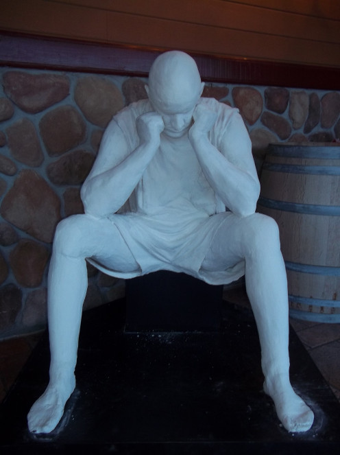 This work of art was created by Donna Mae Lee...local artist...the piece is called "Isolation". Stephen Cipes called it "Thinking Man"...I call the whole thing exciting...it's good to think in isolation.