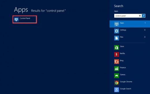 Click "Control Panel."