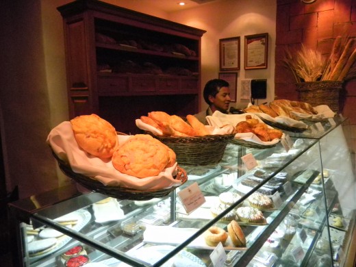 a selection of breads available