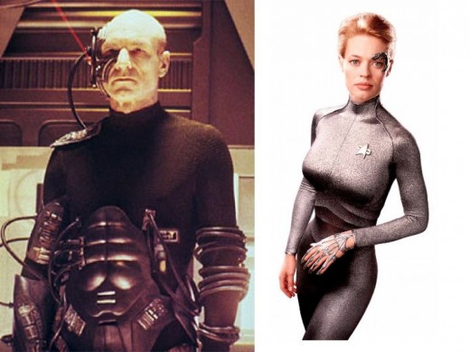 Jean-Luc Picard Borg (Patrick Stewart) and 7 of 9 (Jeri Ryan) 