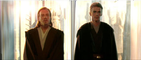 In this version of the prequel trilogy. This is how Obi Wan Kenobi (left) and Anakin Skywalker (right) look at the start of this story. Anakin is around 20, while Obi Wan is maybe 30.