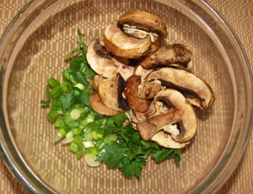 Mushrooms and Green Onions