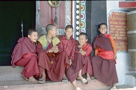 novice monks, Sikkim