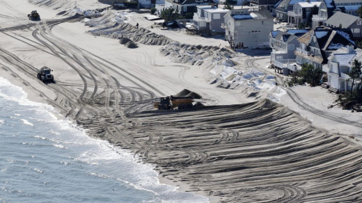 WORK IN PROGRESS BUILDING UP THE DUNES ON LBI
