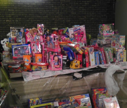 Toys collected from donors