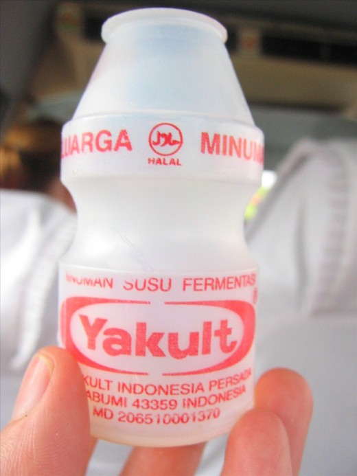 Yakult probiotic drink.