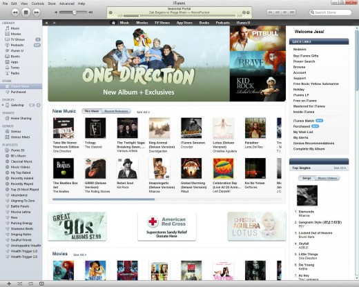 The iTunes Store covers music, movies, TV shows and more, with ratings on new and popular content.