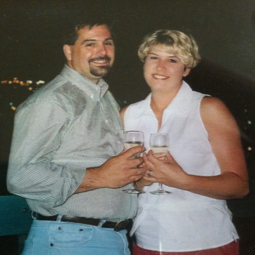 Our wedding day dinner, high above the city lights. The most wonderful day of my life.